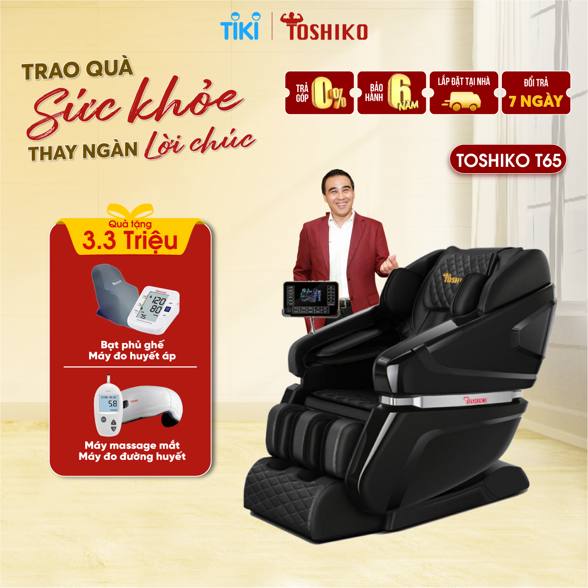 [Lắp đặt tại nhà] Ghế massage trị liệu toàn thân Toshiko T65