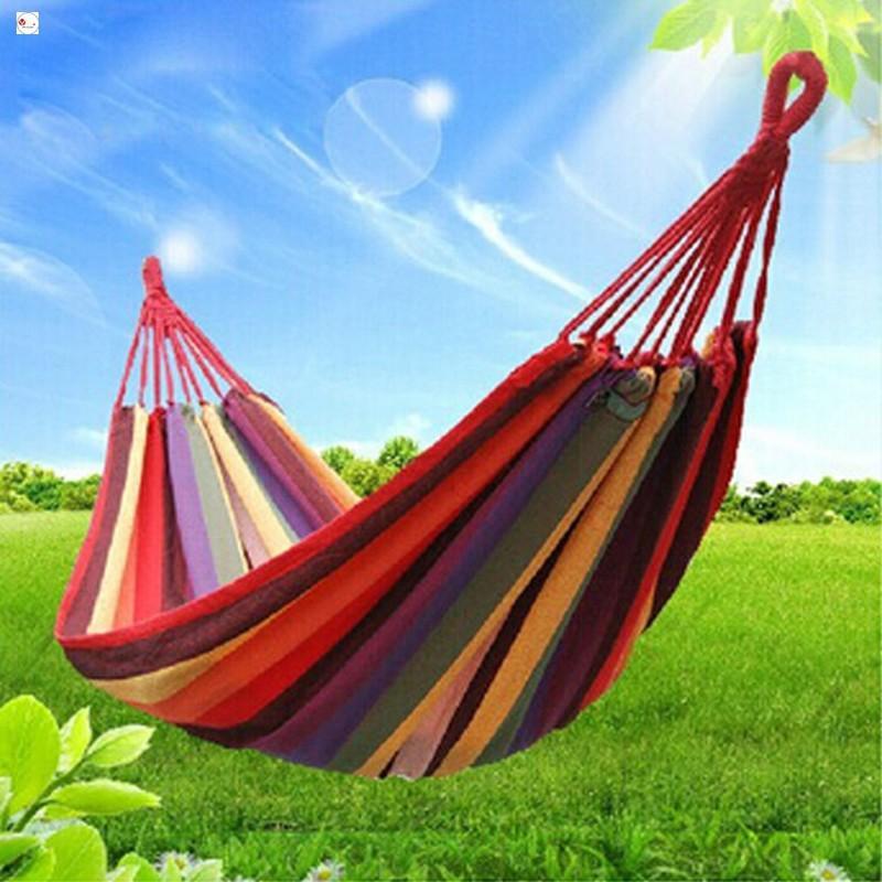 Võng Dù Kẻ Sọc Du Lịch 2 Lớp Dày Dặn, Chịu Lực Cao Size 180cm x 80cm - GDHN Loại Tốt