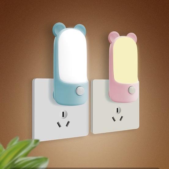 Đèn ngủ cắm tường Kliya hình chuột 2 chế độ sáng dễ thương Đèn trang trí đầy màu sắc Tiết kiệm điện năng