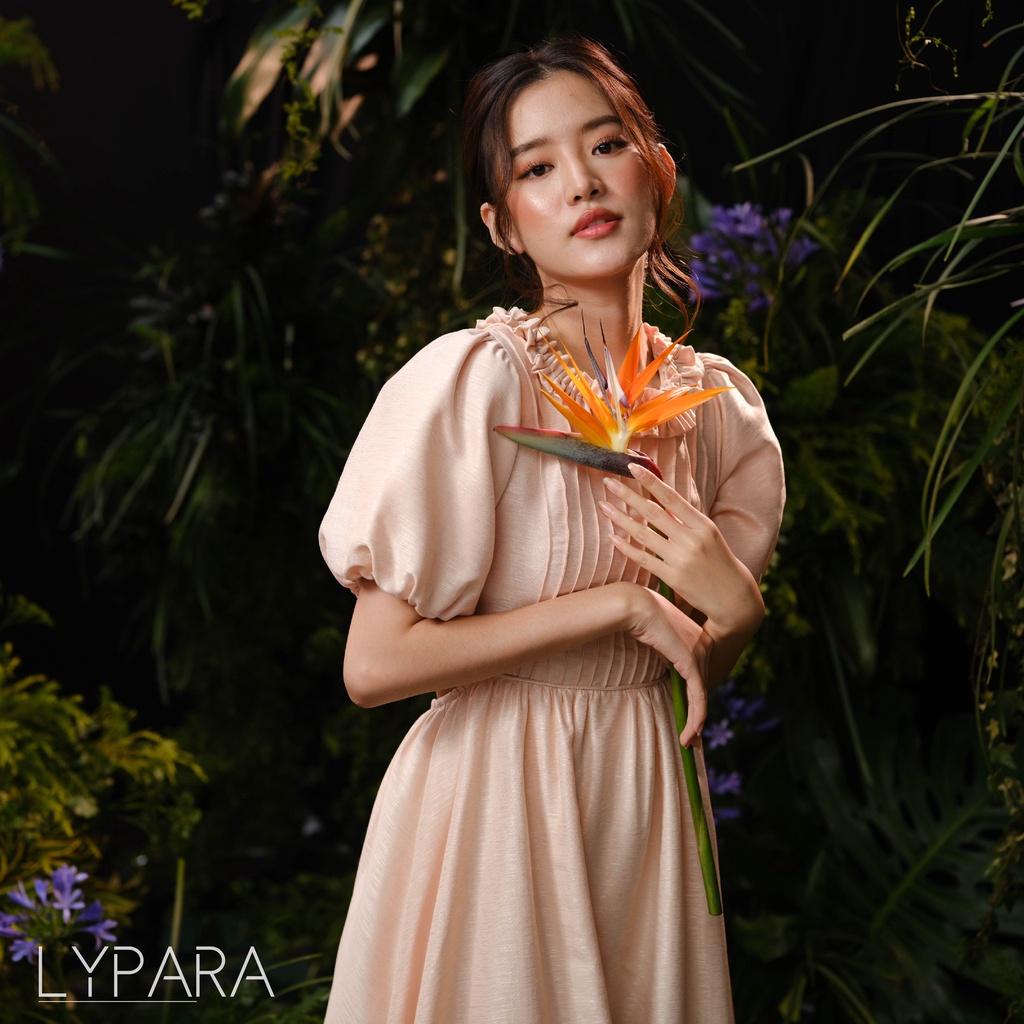 Đầm Cổ Tròn Khoét Eo Lypara Vải Tơ Tằm Cao Cấp | Maika Dress