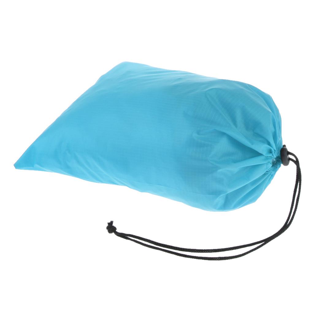2xWaterproof Drawstring Storage Bag Stuff Bag for Clothes Shoes sky blue