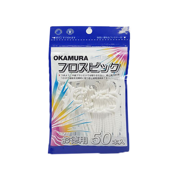 Okamura:  36 Bịch Tăm Chỉ Nha Khoa Okamura Japan 50P (1 Bịch 50 chiếc)