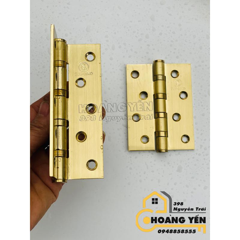 Bản lề lá 10cm & 13cm màu vàng, Bản lề mạ đồng, Bản lề cửa
