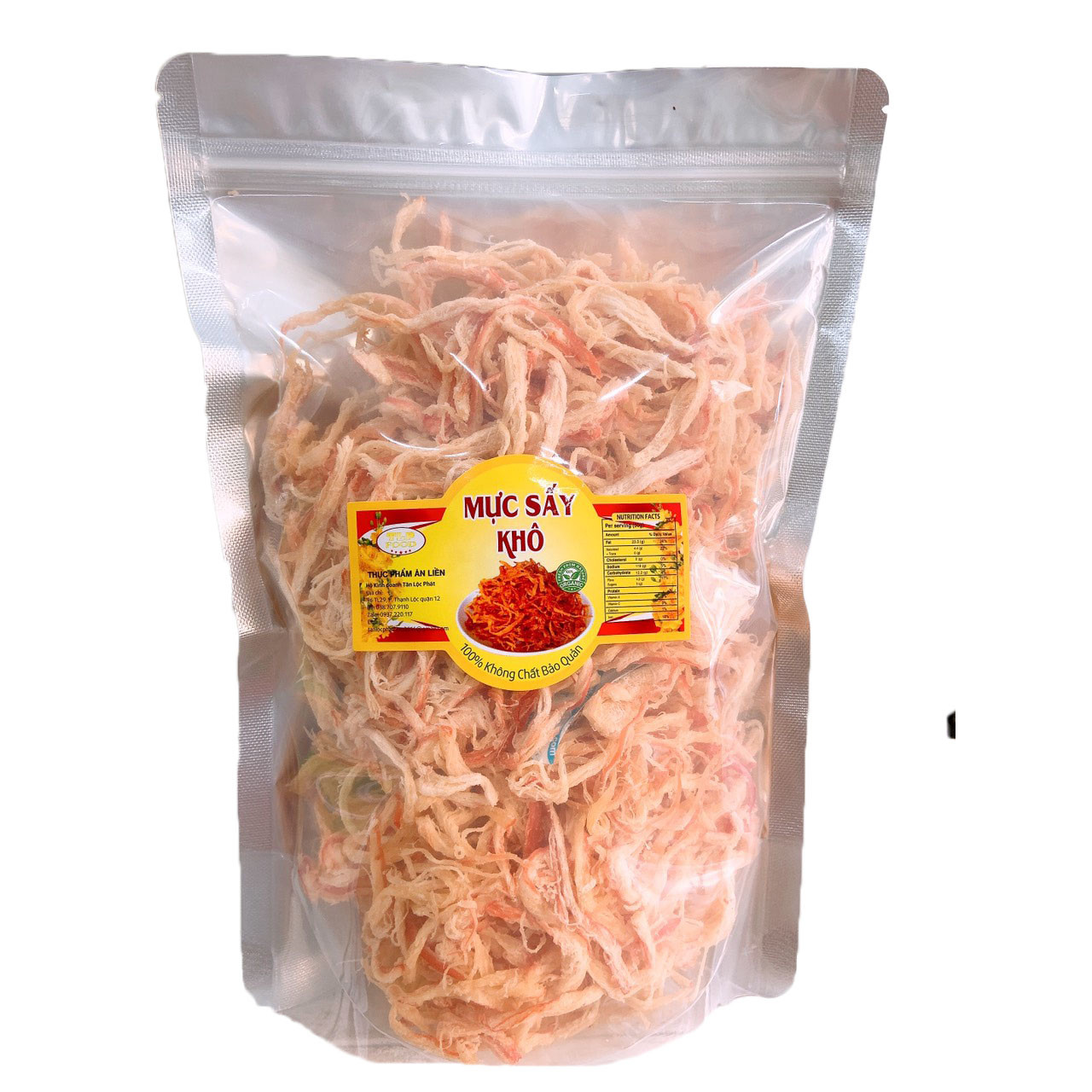 MỰC SẤY KHÔ HẤP DỪA THƠM NGON TLP  - HŨ 500G