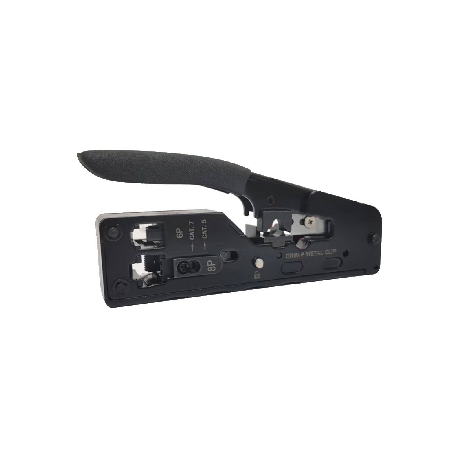 Pass through RJ45 Crimper Cutter Cutting Network Cable Crimping Tool Compact Size Spring Loaded Handle Comfortable Grip