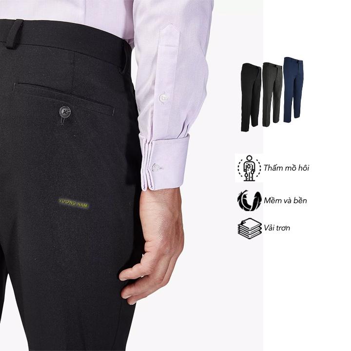 Quần tây nam cao cấp trung niên ống suông vải mềm mịn, Quần âu nam đen đẹp