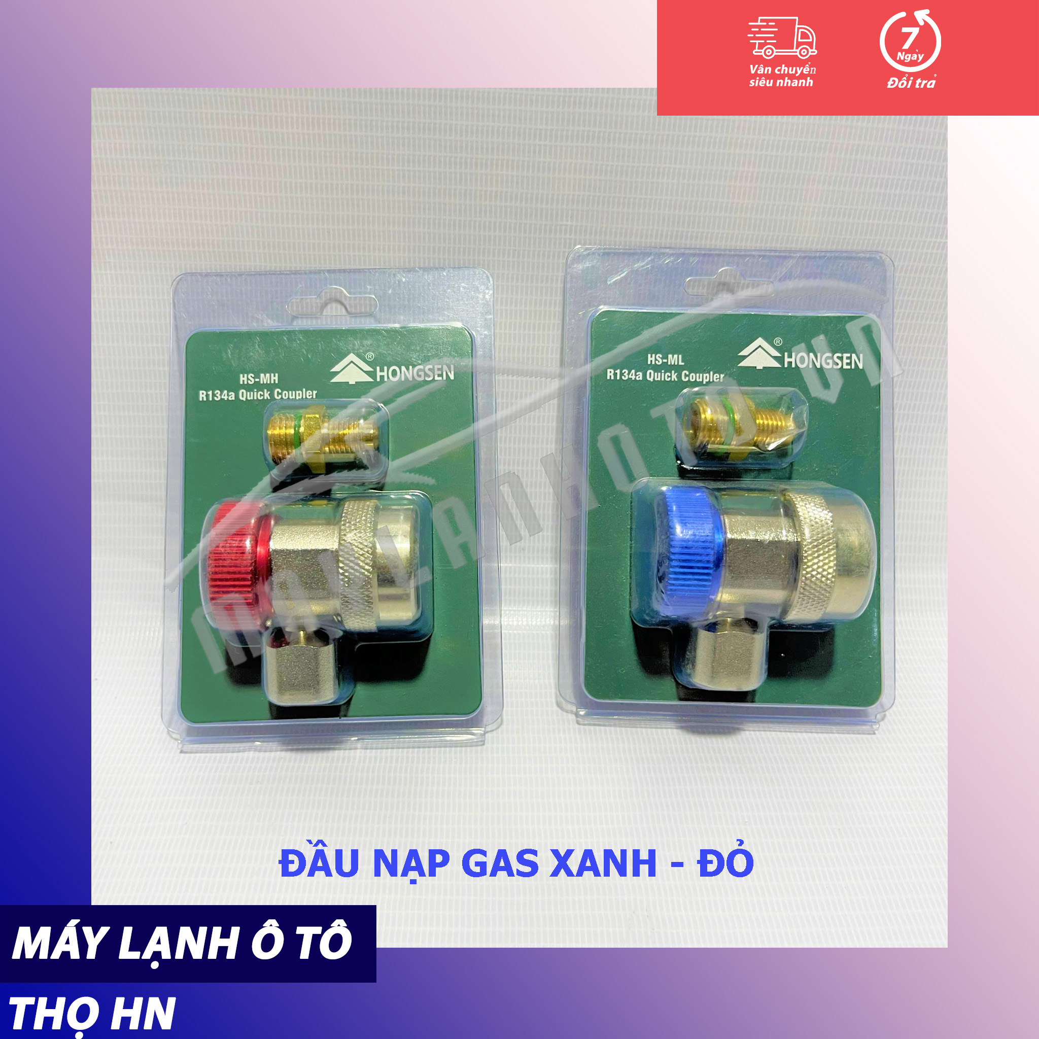 Đầu Van Nạp Gas Hệ Thống Làm Lạnh Ô Tô Tùy Chọn 2 Màu Xanh Hoặc Màu Đỏ Loại Tốt, Kim Loại không rỉ .