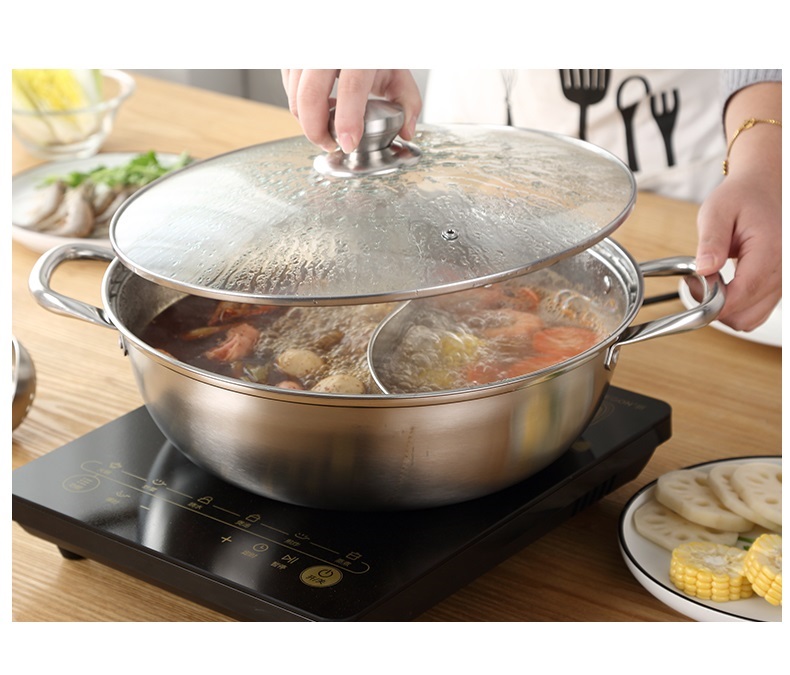 Nồi lẩu 2 ngăn  inox 304 - 34cm