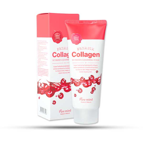 Sữa rửa mặt Pure Mind Collagen Premium Cleansing Foam (Tặng 1 mặt nạ Jant Blanc)