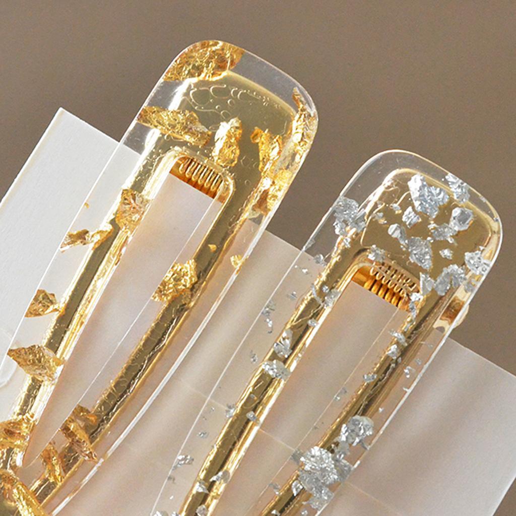 2Pcs Rhinestone Snap Hair Clips Large Hair Barrettes Hairpins Crystal Hair Clips for Women Girls Wedding Hair Accessories
