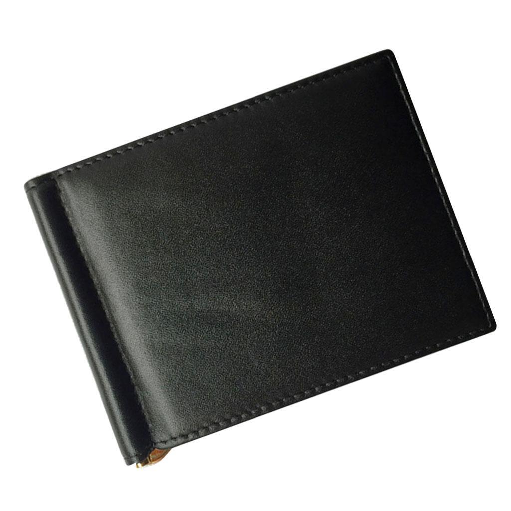 Simple Metal Money Clip Wallets Men Slim RFID Blocking Card Holder Minimalist Bifold