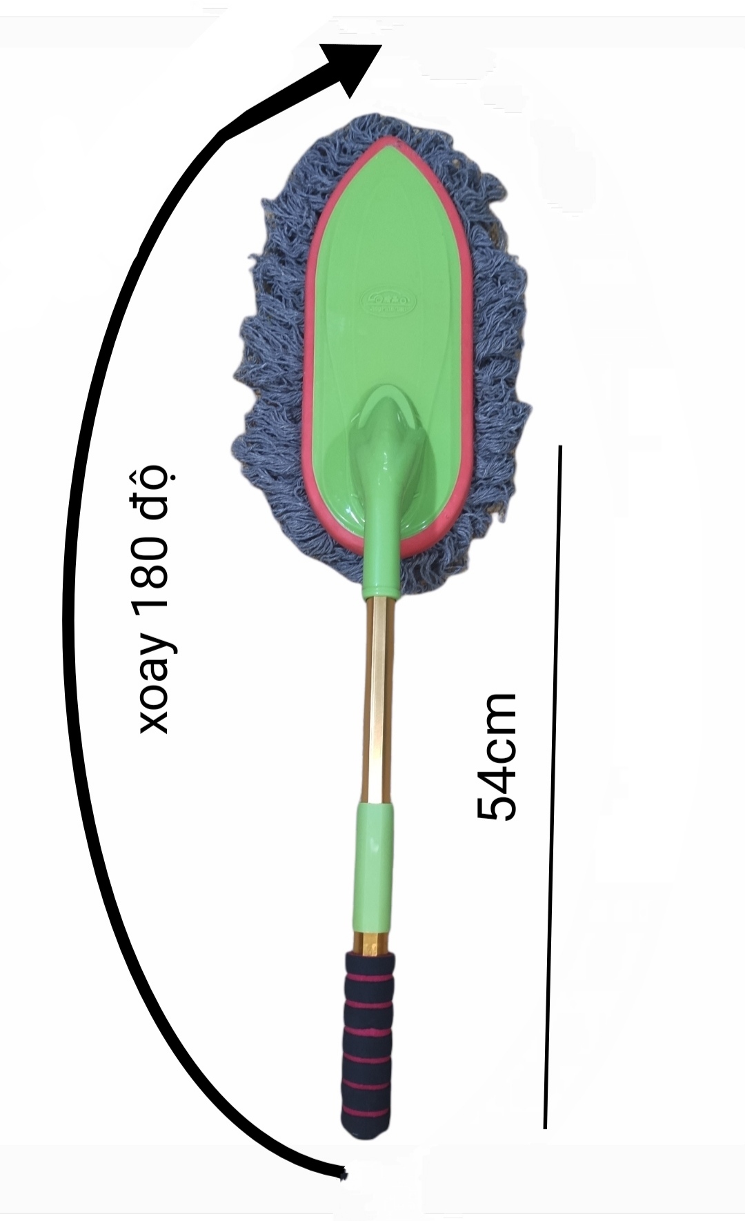 Cây Chổi Đa Năng Lau Bụi, Kiêm Rửa Xe Ô Tô Cao Cấp cán xoay 180 độ