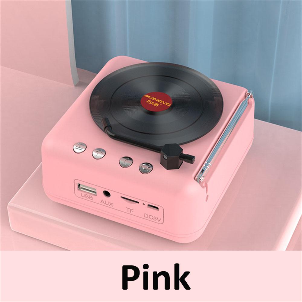 Loa không dây vinyl retro trình phát bàn xoay 3D stereo hifi bass loa bass với fm radio tf thẻ khe U Disk