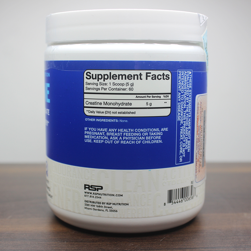 Combo Thực phẩm bổ sung Creatine của RSP hộp 60 lần dùng hỗ trợ tăng sức bền, sức mạnh, độ dày cơ bắp & Bình lắc 600ml (mẫu ngẫu nhiên)