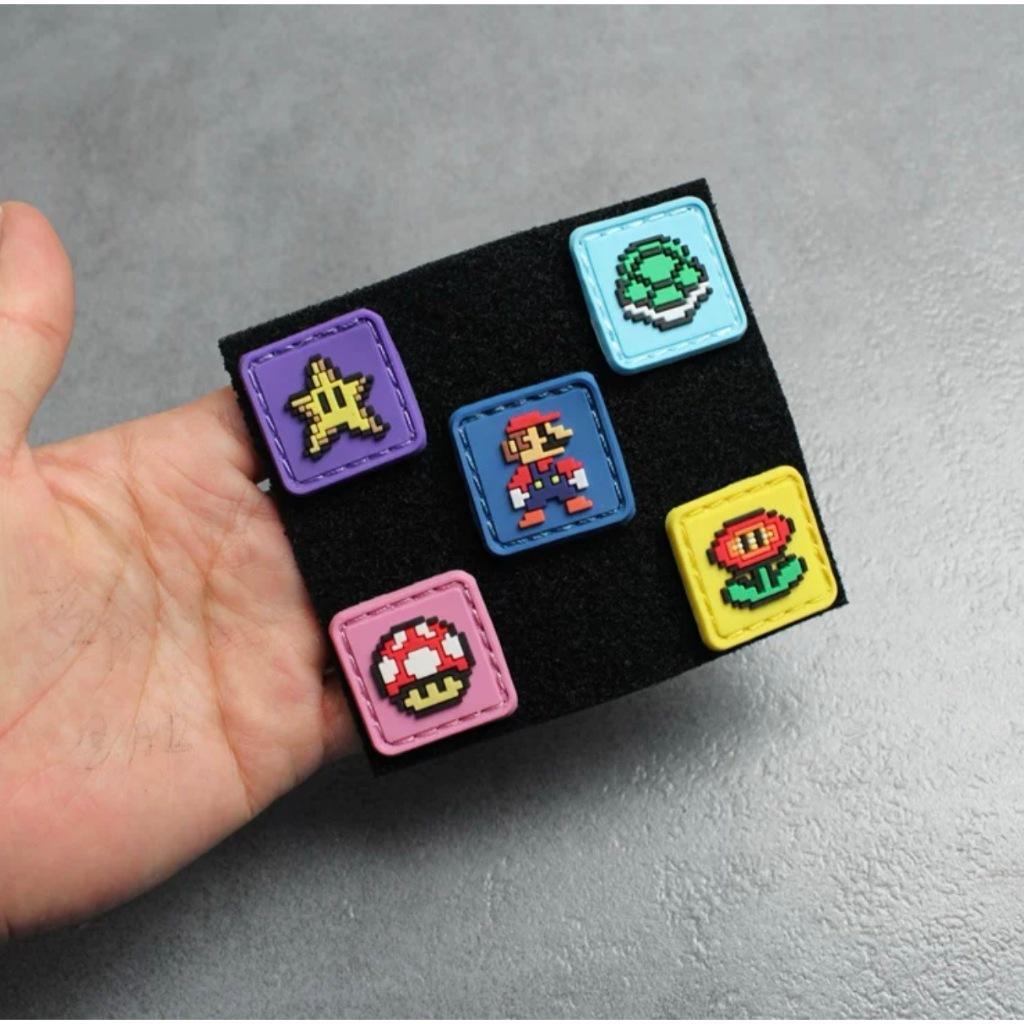 Patch_velcro bộ 5 miếng PVC Super Mario gắn quần áo_ba lô_túi xách