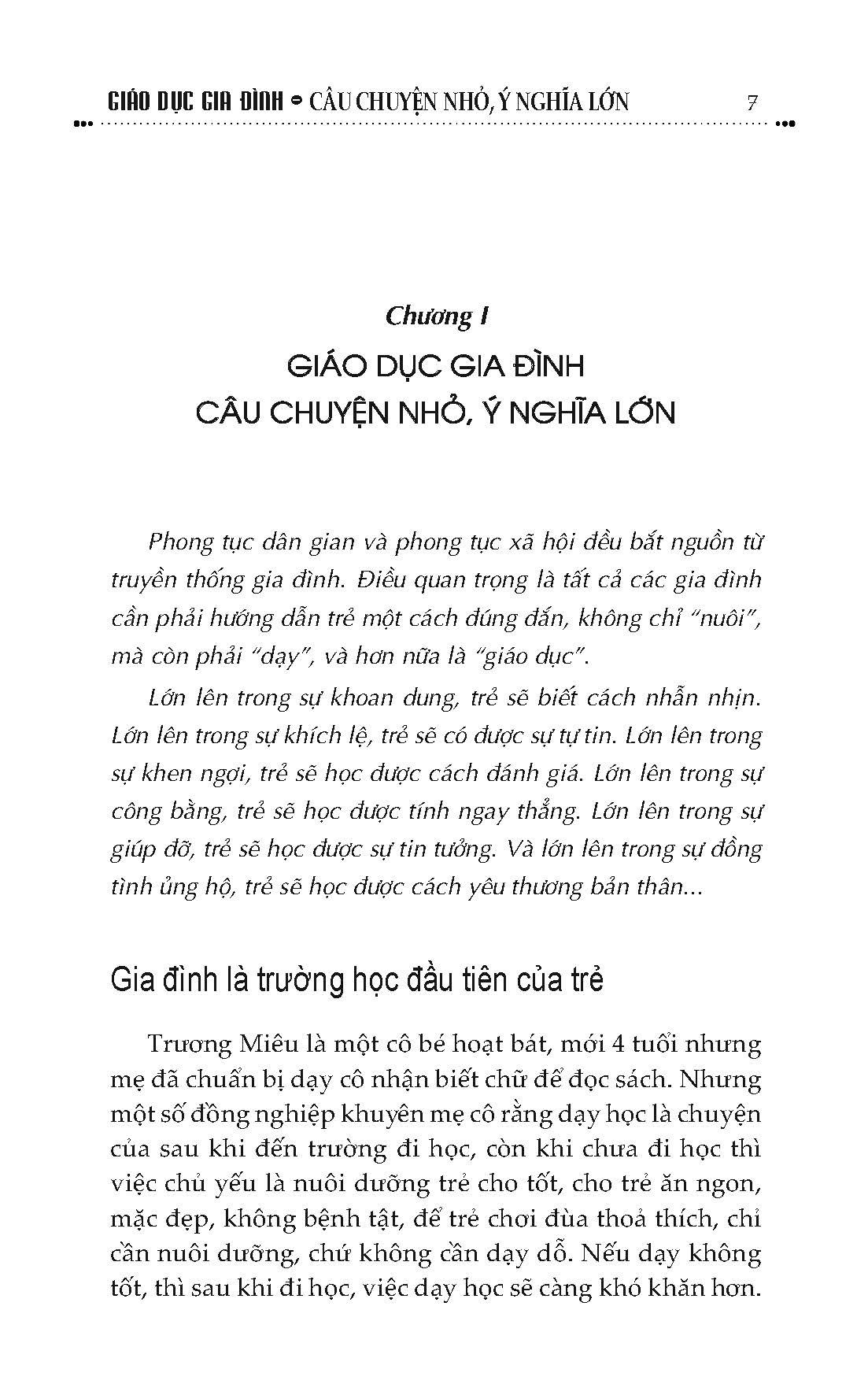 Giáo Dục Gia Đình - Câu Chuyện Nhỏ, Ý Nghĩa Lớn