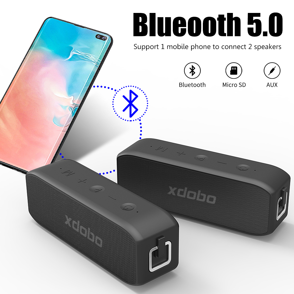 Loa Bluetooth5.0 TWS xdobo 20W, loa không dây âm thanh vòm HD &amp; âm Bass Stereo cực hay 5200mAh, tích hợp Mic, chống nước IPX7, loa di động cho các bữa tiệc - Hàng Chính Hãng