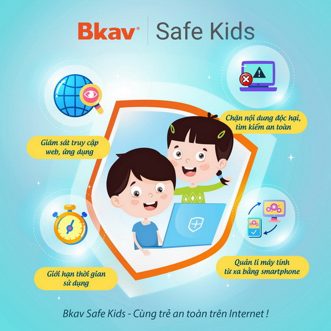 Phần mềm giám sát, bảo vệ trẻ em - Bkav Safe Kids - Key điện tử - Hàng Chính Hãng