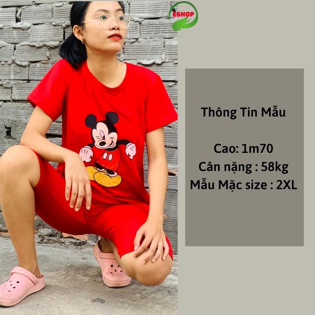 Đồ bộ thể thao AD10 Đồ bộ nữ đồ mặc nhà đẹp dễ thương ESHOP bigsize 45-85kg Set đồ bộ nữ quần lửng thun cotton co giãn