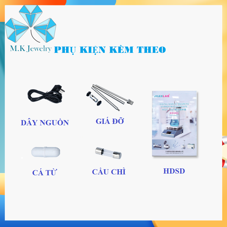 ( 1 lít ) Máy khuấy từ gia nhiệt HS-12 - Hàng Chính Hãng JOANLAB - Tiêu chuẩn Châu Âu .Khuấy trộn dung dịch, xi mạ nữ trang và các hóa chất khác