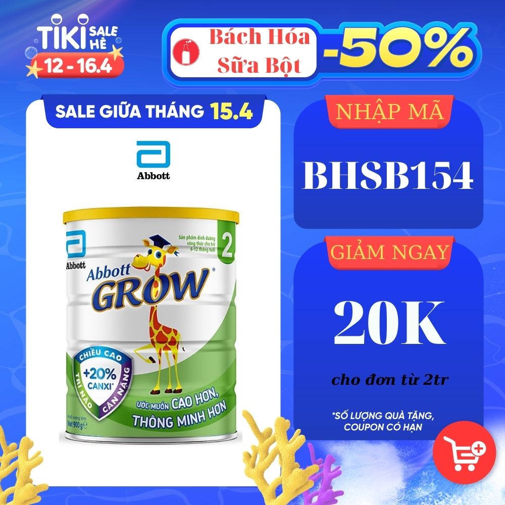 Sữa Bột Abbott Grow 2 cho trẻ 6 - 12 tháng tuổi (900g)