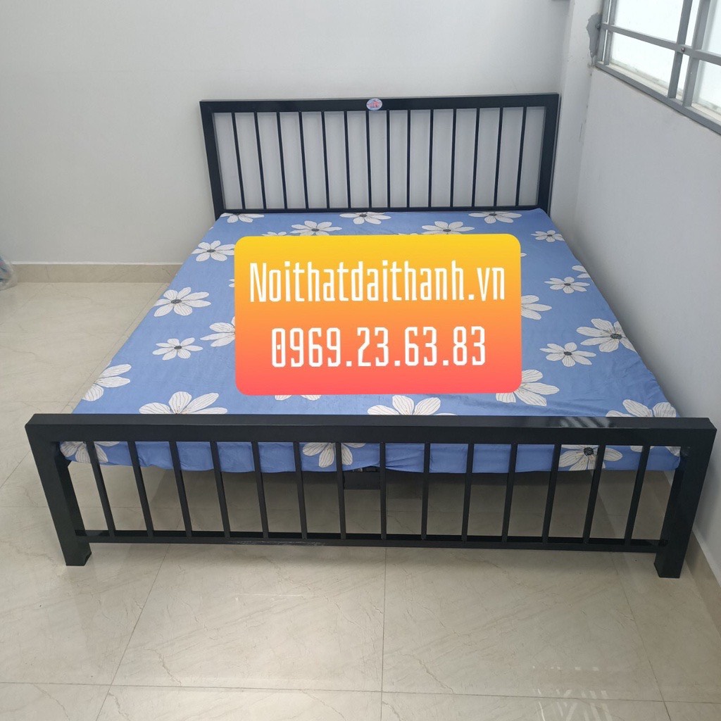 Giường sắt mỹ nghệ cao cấp nhiều kích thước từ 1m đến 1m8 dài 2m