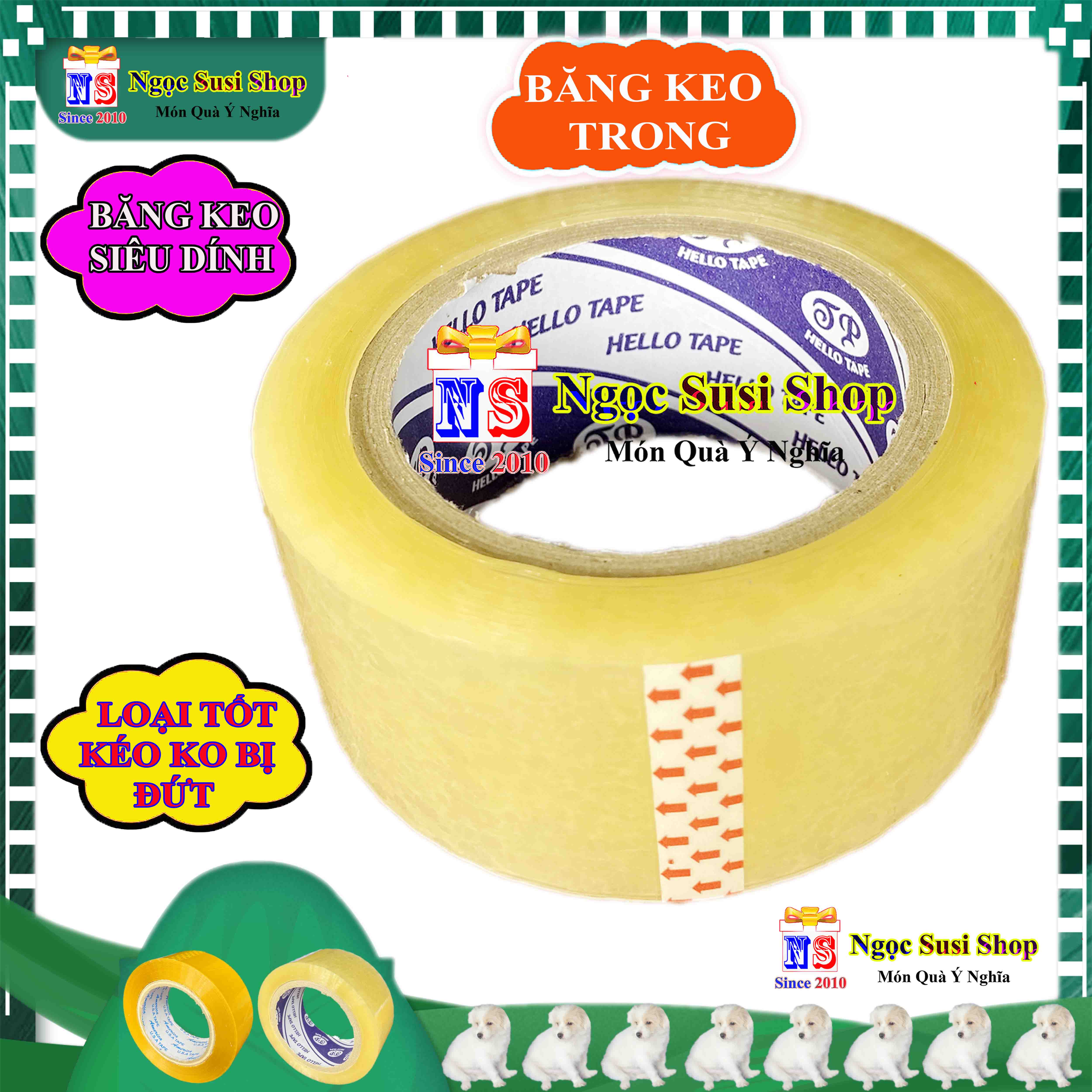 1 CUỘN BĂNG KEO TRẮNG TRONG VÀNG ĐỤC SIÊU DÍNH NHA MUA CHỌN LOẠI - BĂNG DÍNH CHẮC CHẮN