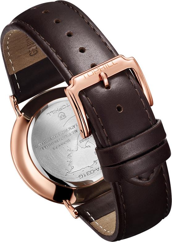 Đồng hồ nam dây da chính hãng Thụy Sĩ TOPHILL TA031G.PC3057