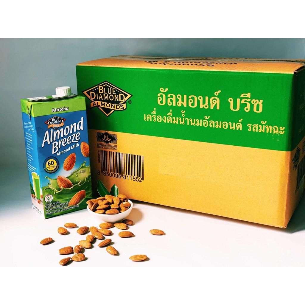 Thùng Sữa hạt hạnh nhân ALMOND BREEZE MATCHA 946ml (12 hộp) - Sản phẩm của TẬP ĐOÀN BLUE DIAMOND MỸ - Đứng đầu về sản lượng tiêu thụ tại Mỹ