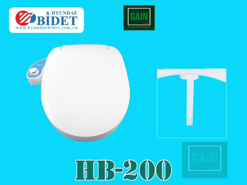 Nắp Bồn Cầu Vệ Sinh Thông Minh Hyundae Bidet HB200, Hàng Chính Hãng BH 3 Năm 1 Vòi Phun Nước Lạnh, Không Dùng Điện