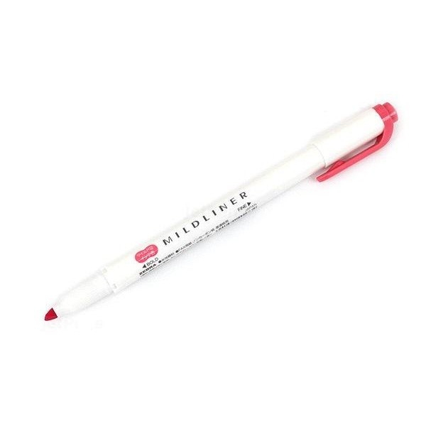 Viết Lông Dầu Dạ Quang Zebra Mildliner-MR Fine Bold Mild Red