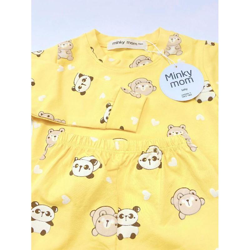 Bộ dài tay Cotton Cao cấp Minky Mom họa tiết Gấu trúc cho bé