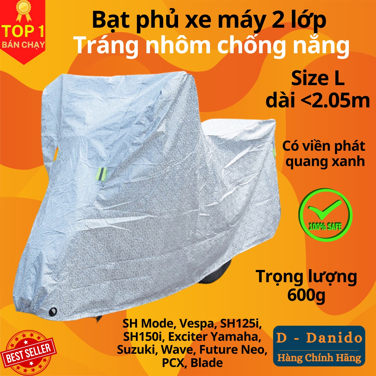 Bạt Phủ Áo Trùm Xe Máy Vải Dù Che Mưa Nắng Thời Tiết Khắc Nghiệt Loại Lớn Cho Dòng Xe Tay Ga - Xe Số Thông Dụng