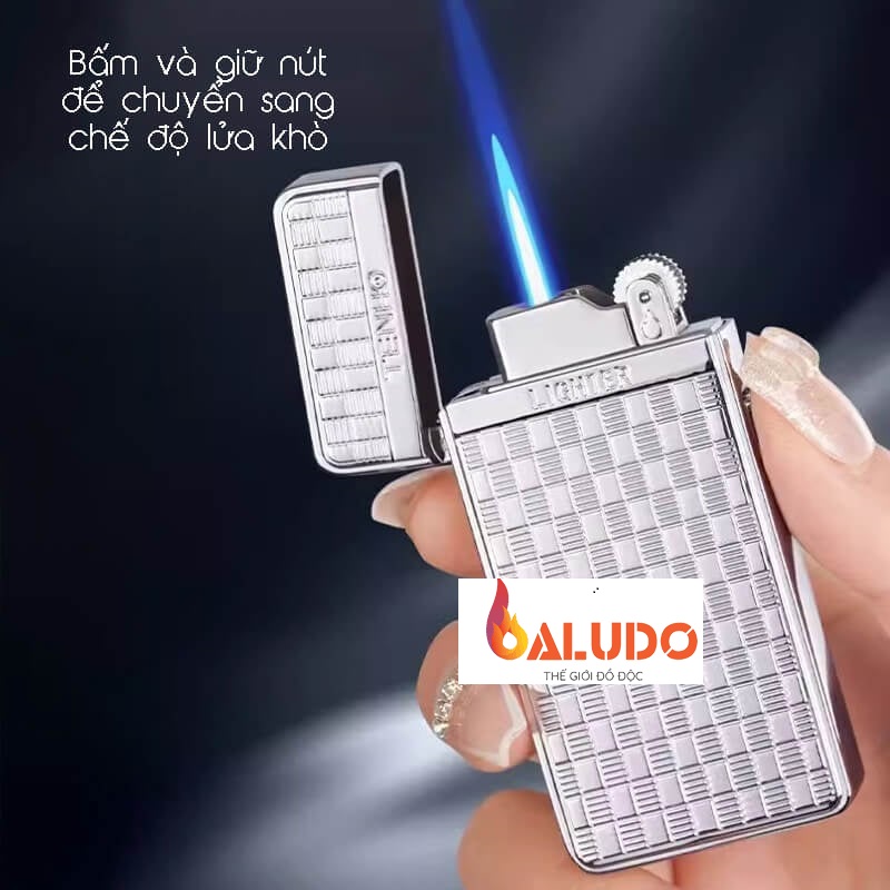 Vỏ Hộp Quet Bật Lửa Ga Đá TH-636 Có 2 Chế Độ Lửa, Ô Quan Sát Dung Lượng Ga