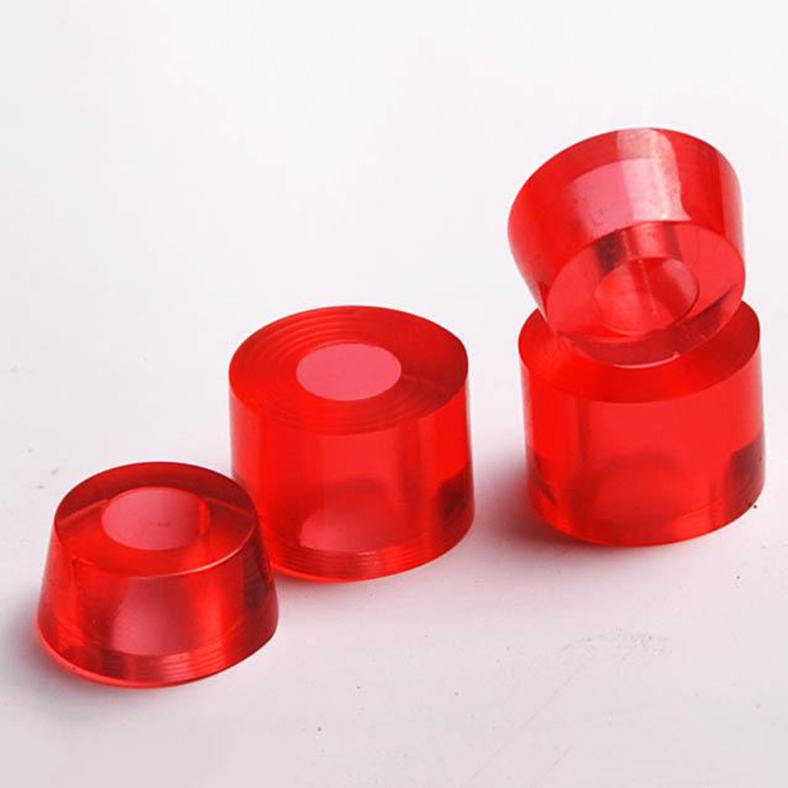 2x 4 Pieces Skateboard Bushings Longboard Truck Bushings Skateboard Cup Washers for Skateboard Trucks - Red 95A Longboard