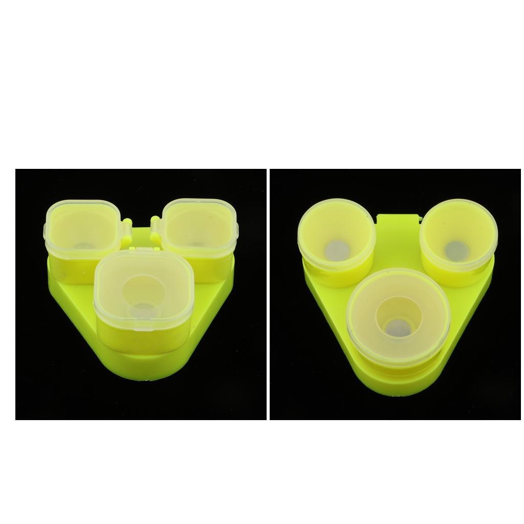 Plastic Pull Bait Plate Bait Tray Fishing Bait Storage Box - Yellow Round / Square Box