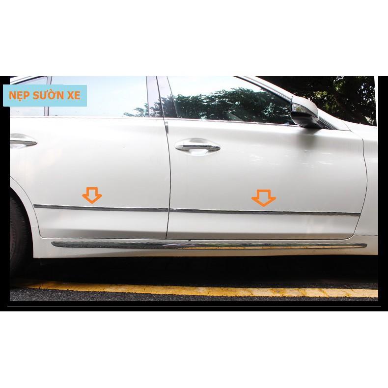 Cuộn Nẹp Viền 3cm Trang Trí Chân Kính Ô Tô Mạ Crom Khổ 3cm x 12m