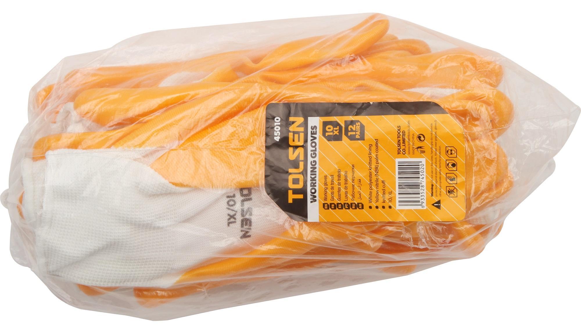 BỘ 12 BAO TAY VẢI CAO SU MỘT MẶT TOLSEN 45010 - HÀNG CHÍNH HÃNG