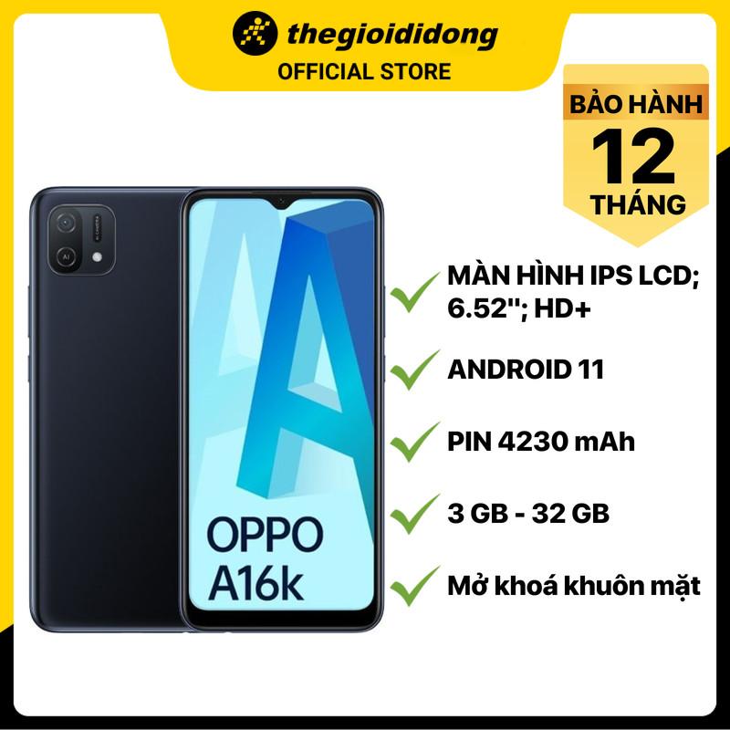 Điện thoại OPPO A16K (3GB/32GB) - Hàng chính hãng