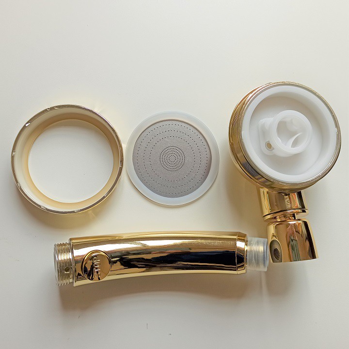 Vòi Sen Tăng áp Có Nút Khóa Nước 3 chế độ Phun, Xoay 360 độ Hàng Xịn - Vàng Gold 206783m