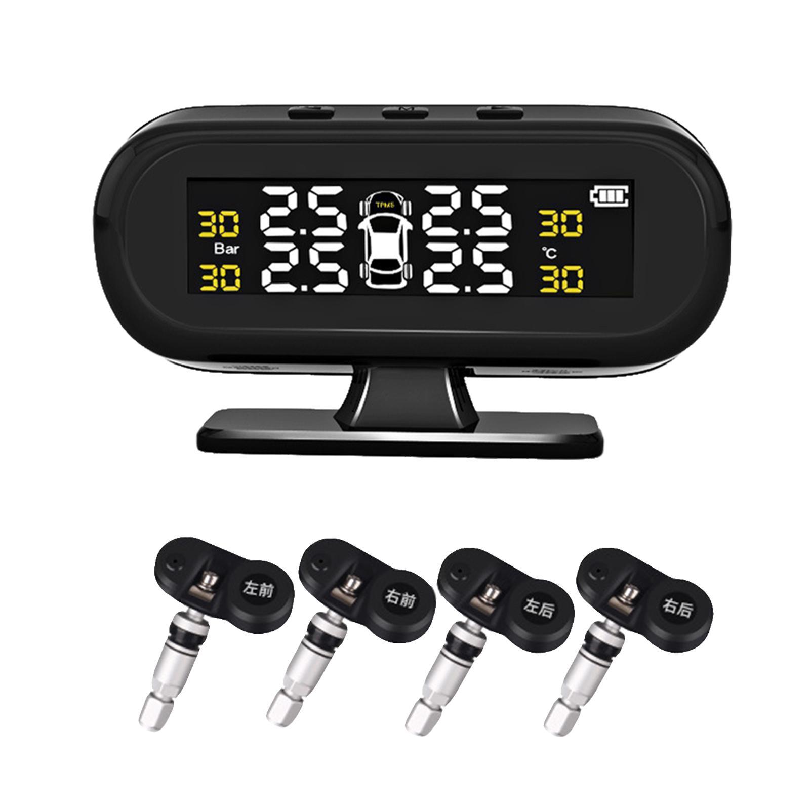 Tire Pressure Monitoring System Solar Wireless USB Auto Pressure Gauge