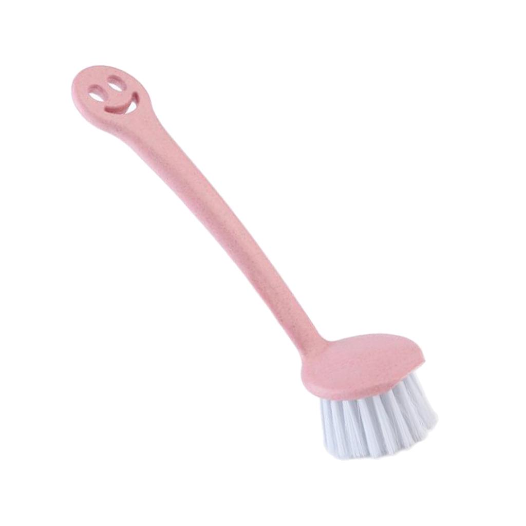Long handle Dish Cleaning Brush Kitchen Brushes Cute Smile Brush
