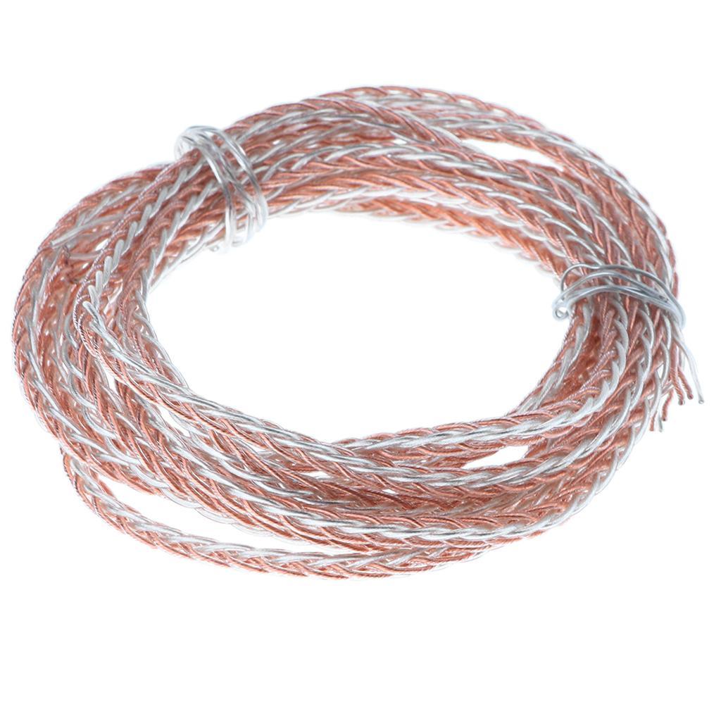 2 Pieces 7N Copper OCC Upgrade Cable woven wire for Earphone