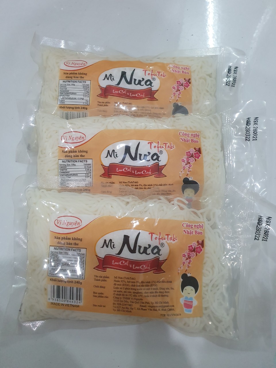 Combo 2 Gói Mì Nưa 2 Gói Miến Nưa Vị Nguyên 240Gram
