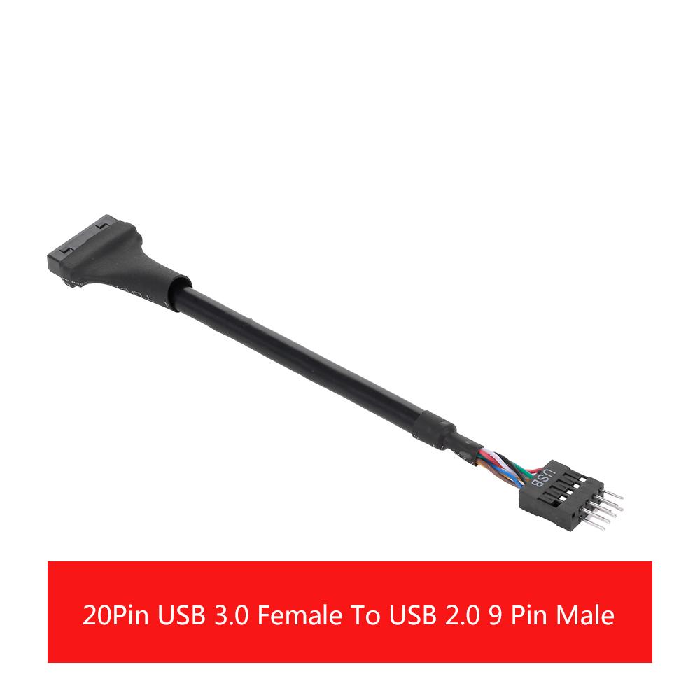 20Pin USB 3.0 Female Motherboard Header To USB 2.0 9Pin Male Adapter Cable Line Converter