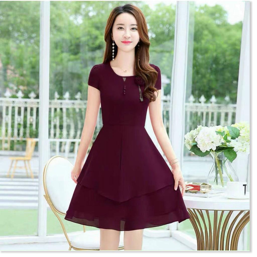 ĐẦM VOAN Ý,THIẾT KẾ HỌA TIẾT TRƠN NHƯNG KHÔNG KÉM PHẦN SANG TRỌNG,CHẤT LIỆU VÃI THOÁNG MÁT