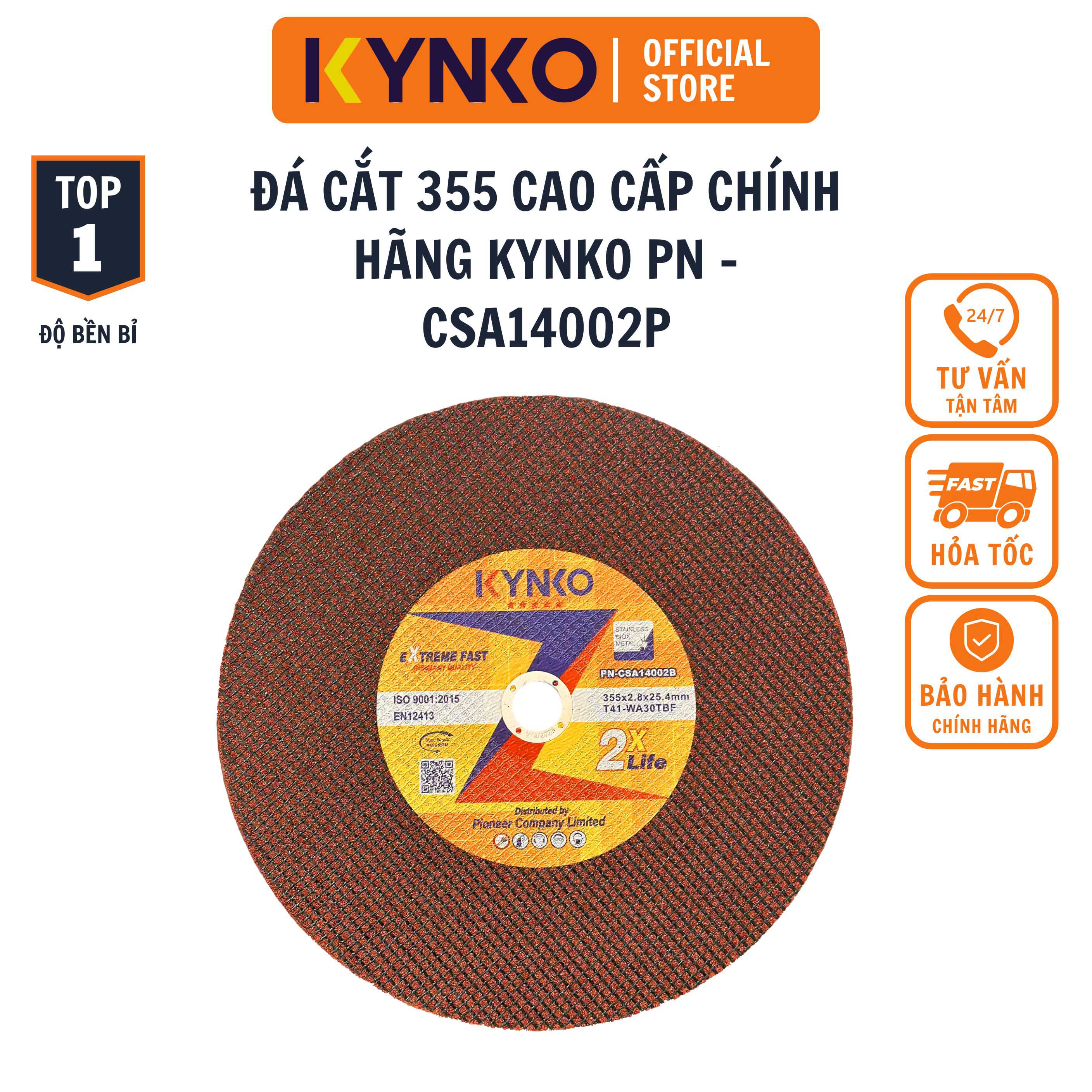 Đá cắt sắt - inox phi Ø 355MM lưỡi liền PN - CSA14002P chính hãng