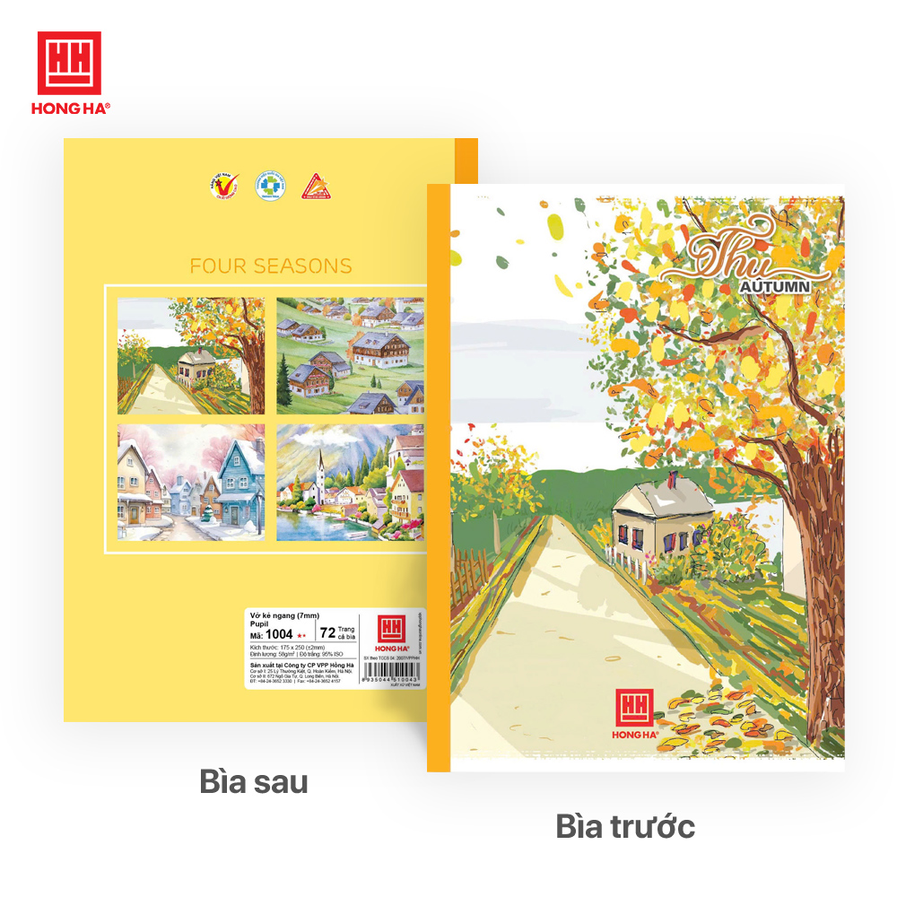 Vở kẻ ngang 72 trang Pupil Bốn Mùa Hồng Hà - 1004