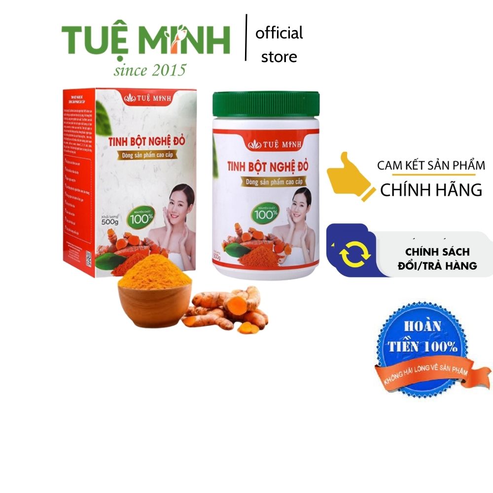 1kg Tinh bột nghệ đỏ nguyên chất Tuệ Minh cam kết chuẩn chính hãng 2 hộp 0.5kg