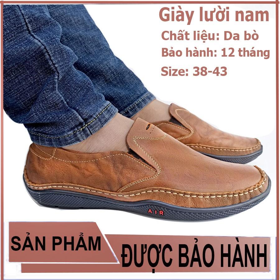 Giày lười nam G81 da bò cao cấp kiểu dáng thời trang thanh lịch đế siêu mềm dẻo